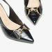 Celeste Women's Textured Sandals with Buckle Closure and Stiletto Heels-Women%27s Heel Shoes-thumbnailMobile-3