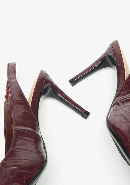 Celeste Women's Textured Sandals with Buckle Closure and Stiletto Heels-Women%27s Heel Shoes-image-2
