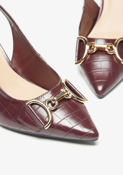 Celeste Women's Textured Sandals with Buckle Closure and Stiletto Heels-Women%27s Heel Shoes-image-3