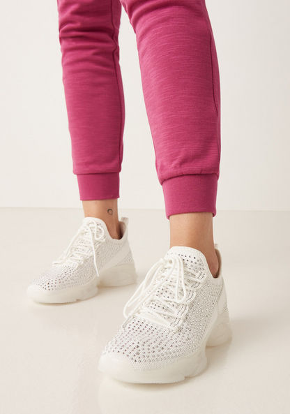 Haadana Embellished Lace-Up Sneakers-Women%27s Sneakers-image-1
