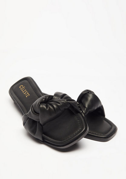Celeste Women's Slip-On Sandal with Knot Detail-Women%27s Flat Sandals-image-3