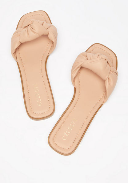 Celeste Women's Slip-On Sandal with Knot Detail-Women%27s Flat Sandals-image-1