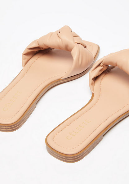 Celeste Women's Slip-On Sandal with Knot Detail-Women%27s Flat Sandals-image-2