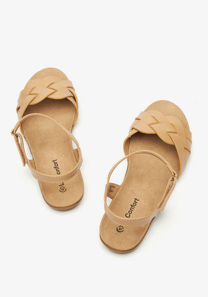 Le Confort Weave Open Toe Sandals with Hook and Loop Closure