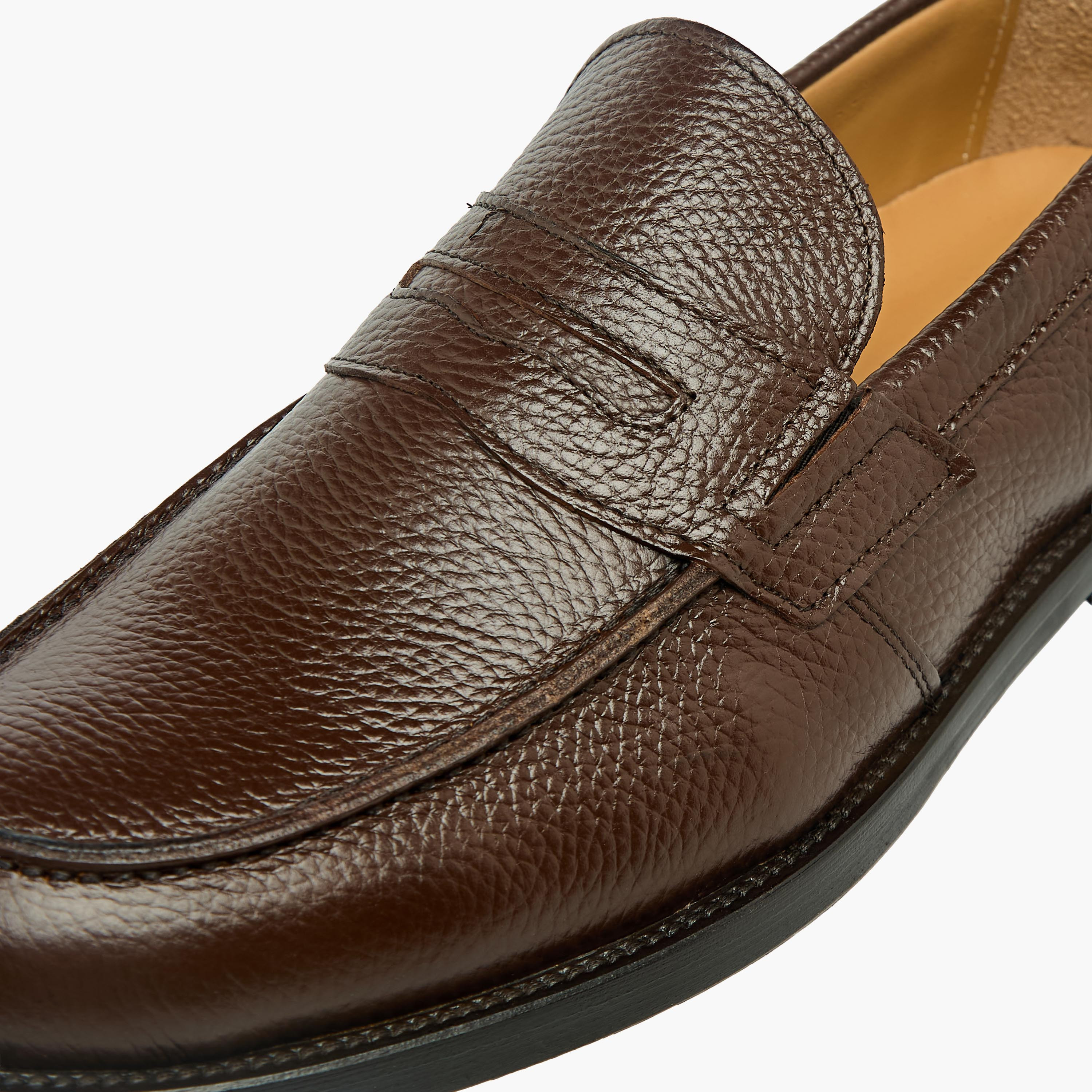 Duchini Men Textured Genuine Leather Loafers-men-shoes-loafersandmoccasins-image-4