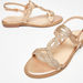 Celeste Women's Textured Strap Sandals with Buckle Closure-Women%27s Flat Sandals-thumbnailMobile-3