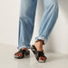 Le Confort Animal Print Cross Strap Slide Sandals with Metallic Accent-Women%27s Flat Sandals-thumbnail-0
