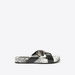 Le Confort Animal Print Cross Strap Slide Sandals with Metallic Accent-Women%27s Flat Sandals-thumbnailMobile-1