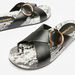 Le Confort Animal Print Cross Strap Slide Sandals with Metallic Accent-Women%27s Flat Sandals-thumbnailMobile-3