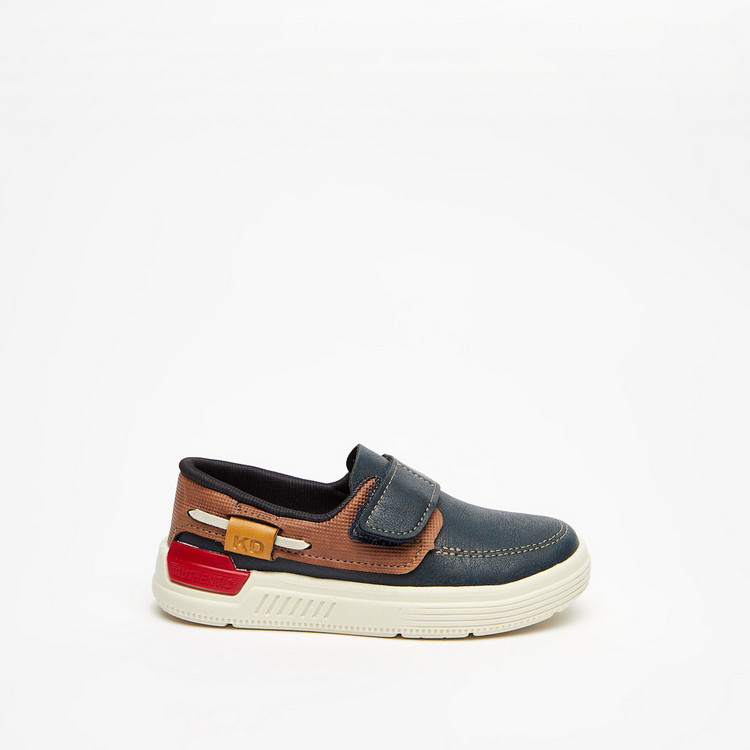 Kidy Solid Loafers with Hook and Loop Closure