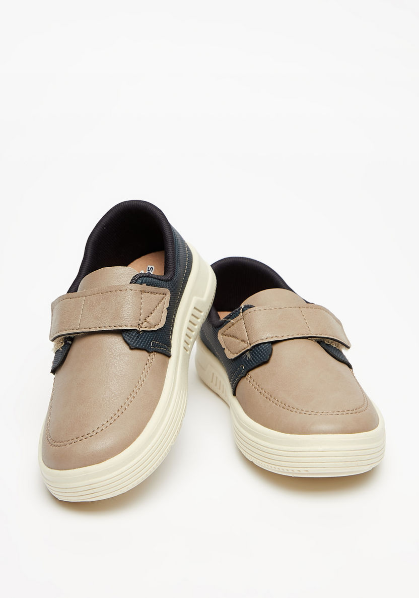 Kidy Solid Loafers with Hook and Loop Closure-Boy%27s Casual Shoes-image-3