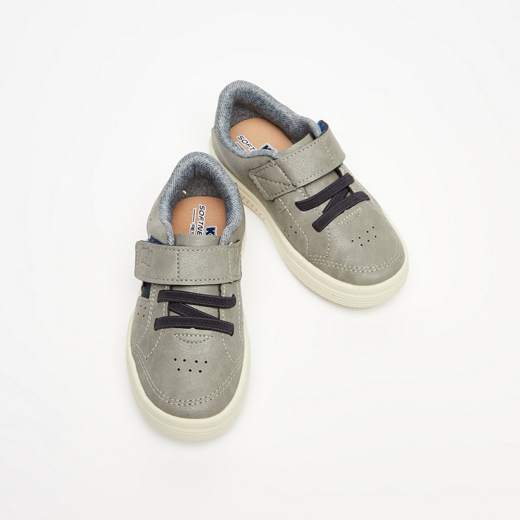 Kidy Textured Sneakers with Hook and Loop Closure