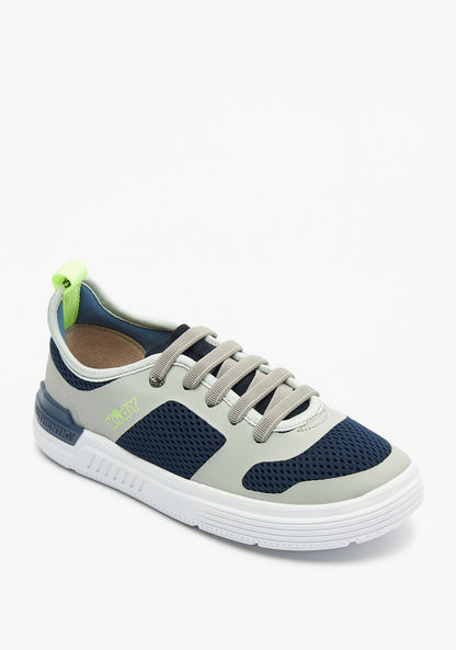 Kidy Textured Sneakers with Lace-Up Closure-Boy%27s Sneakers-image-0