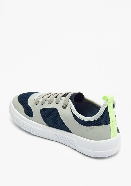 Kidy Textured Sneakers with Lace-Up Closure-Boy%27s Sneakers-image-1