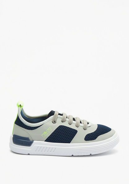 Kidy Textured Sneakers with Lace-Up Closure-Boy%27s Sneakers-image-2