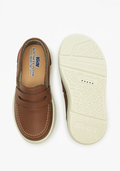 Kidy Solid Slip-On Moccasins with Stitch Detail-Boy%27s Casual Shoes-image-3
