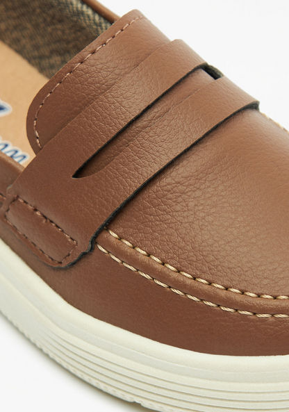 Kidy Solid Slip-On Moccasins with Stitch Detail-Boy%27s Casual Shoes-image-4