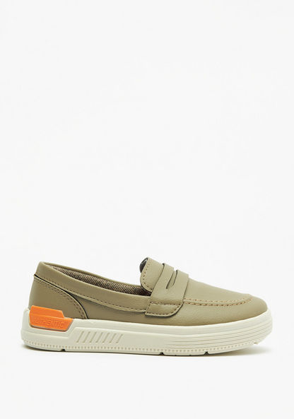 Kidy Solid Slip-On Moccasins with Stitch Detail-Boy%27s Casual Shoes-image-2