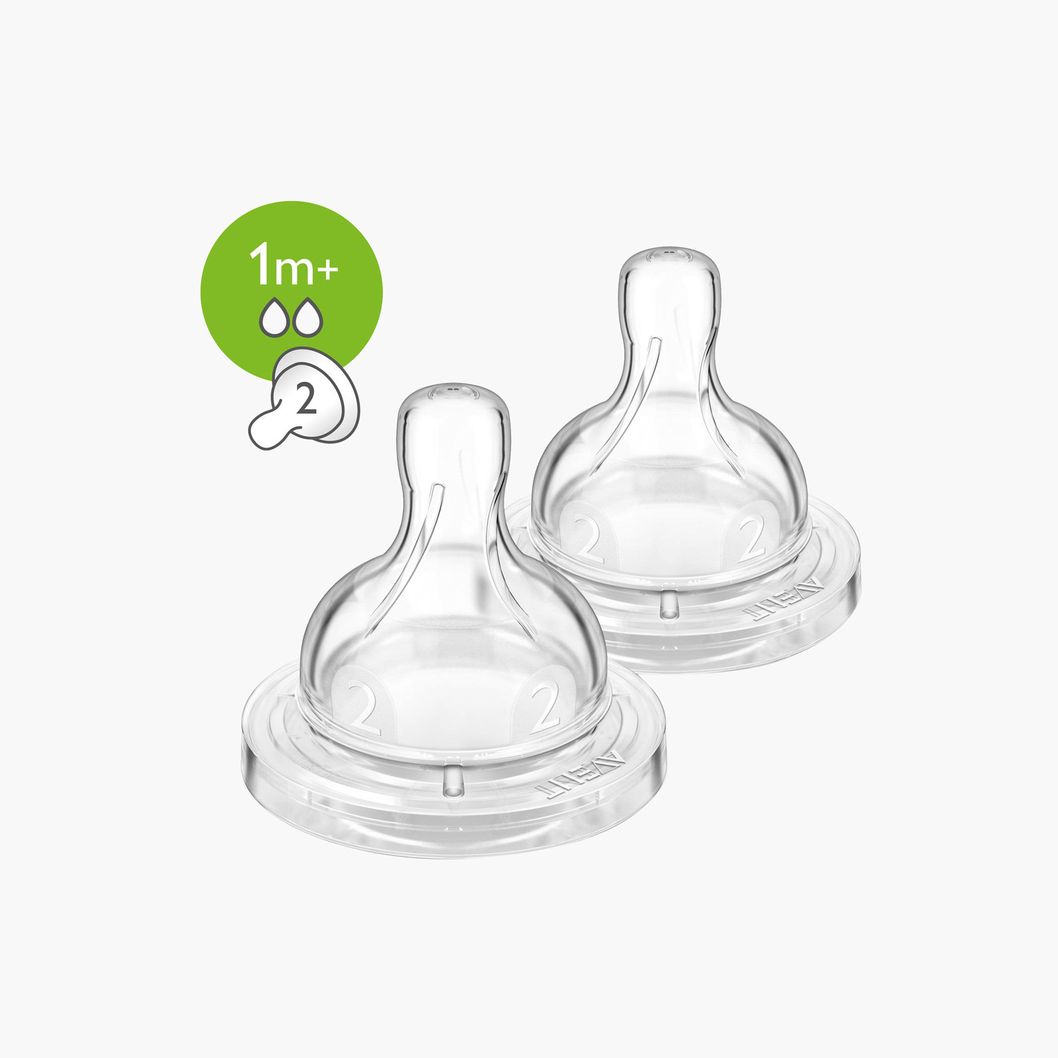 Philips Avent Classic+ Slow Flow Silicone Teats - Set of 2-baby-feeding-feedingbottles-bottlesandteats-image-1