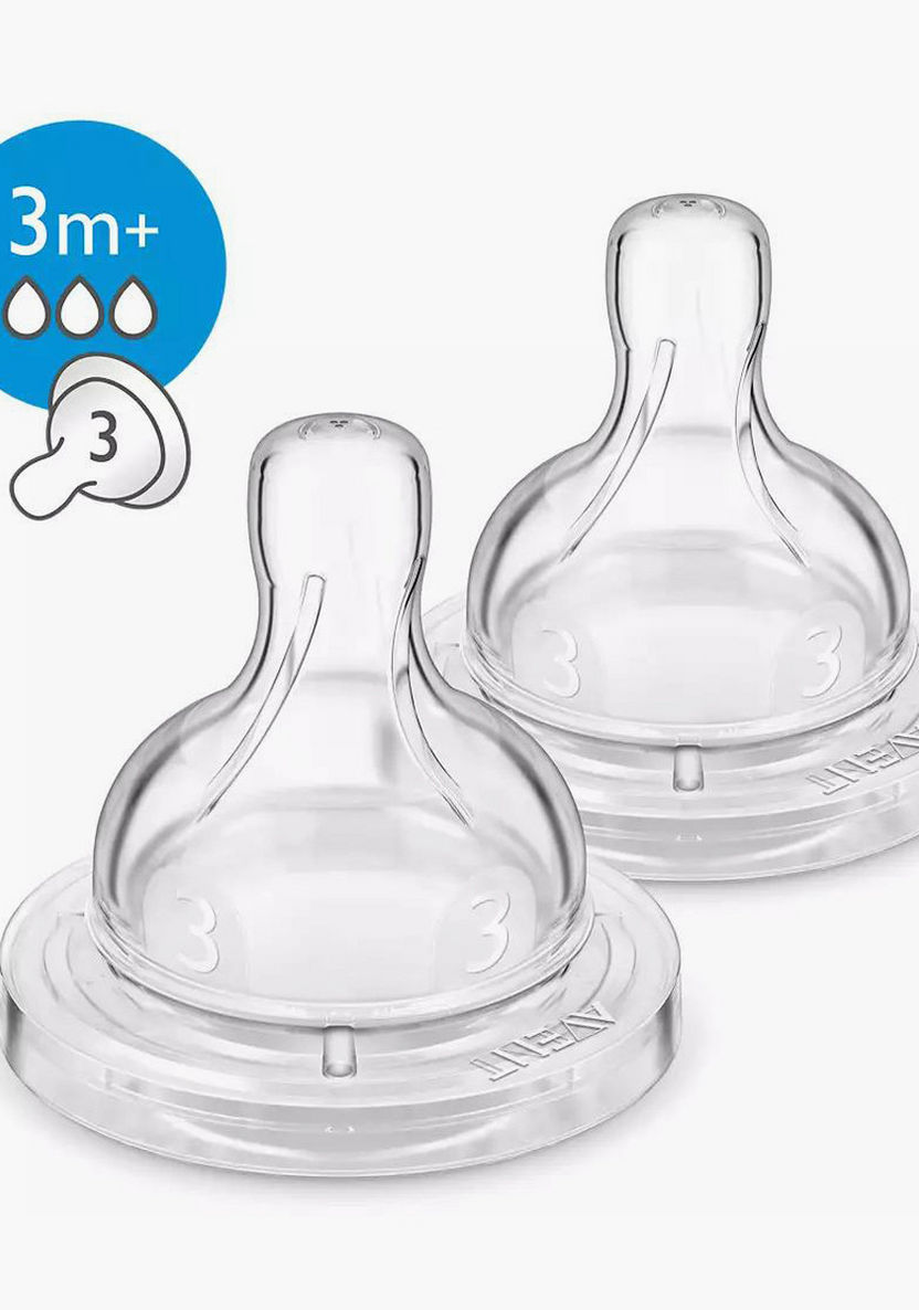 Philips Avent Airflex Medium Flow Silicone Teats - Set of 2-Bottles and Teats-image-0