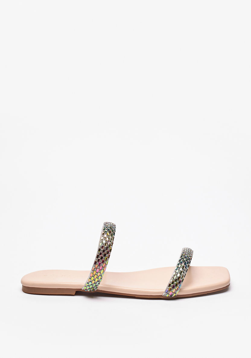 Celeste Women's Embellished Slip-On Slide Sandals-Women%27s Flat Sandals-image-0