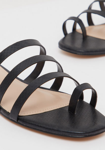 Textured Slip-On Toe Ring Sandals-Women%27s Flat Sandals-image-3