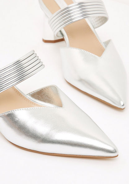 Pointed Toe Slip-On Mules with Block Heels-Women%27s Heel Shoes-image-2