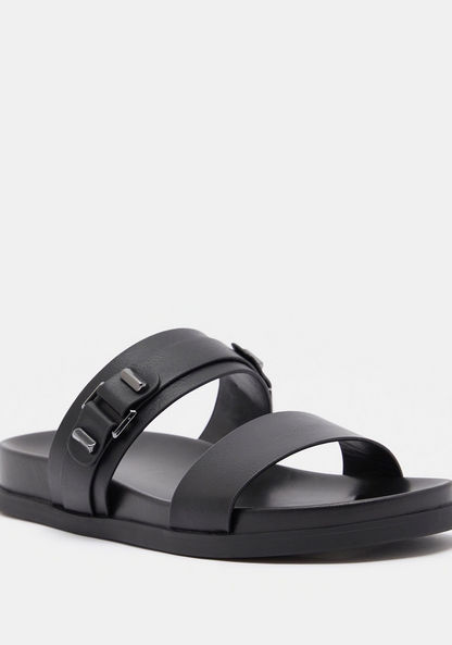 Open Toe Slide Sandals with Slip-On Closure