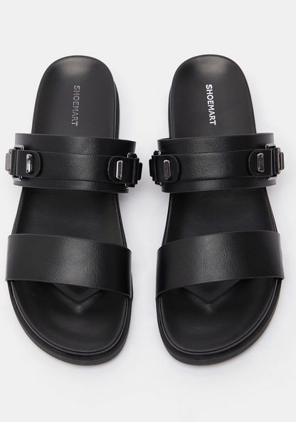 Open Toe Slide Sandals with Slip-On Closure