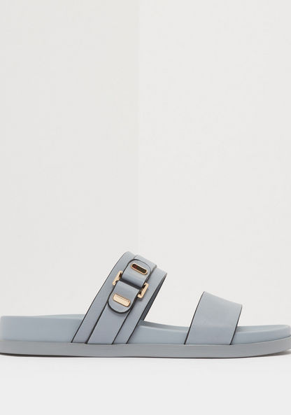 Open Toe Slide Sandals with Slip-On Closure-Women%27s Flat Sandals-image-0