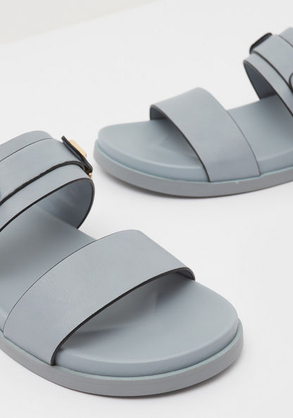 Open Toe Slide Sandals with Slip-On Closure-Women%27s Flat Sandals-image-3