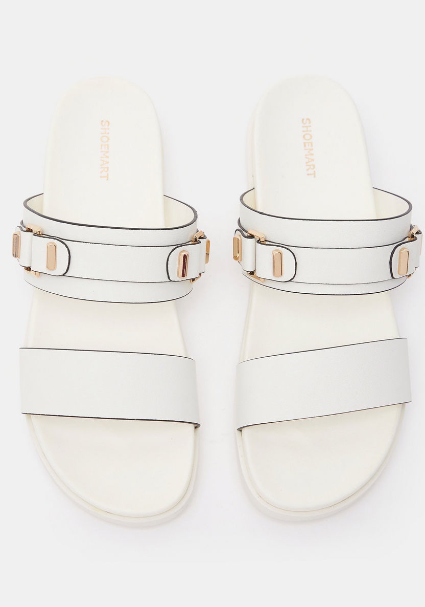 Open Toe Slide Sandals with Slip-On Closure-Women%27s Flat Sandals-image-3