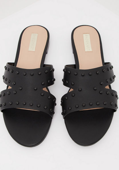 Open Toe Embellished Flat Sandals-Women%27s Flat Sandals-image-2