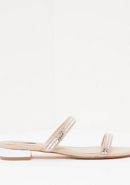 Embellished Strap Slide Sandals