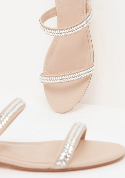 Embellished Strap Slide Sandals