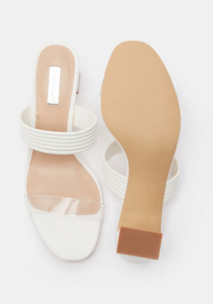 Open Toe Slip-On Sandals with Block Heels-Women%27s Heel Sandals-image-4
