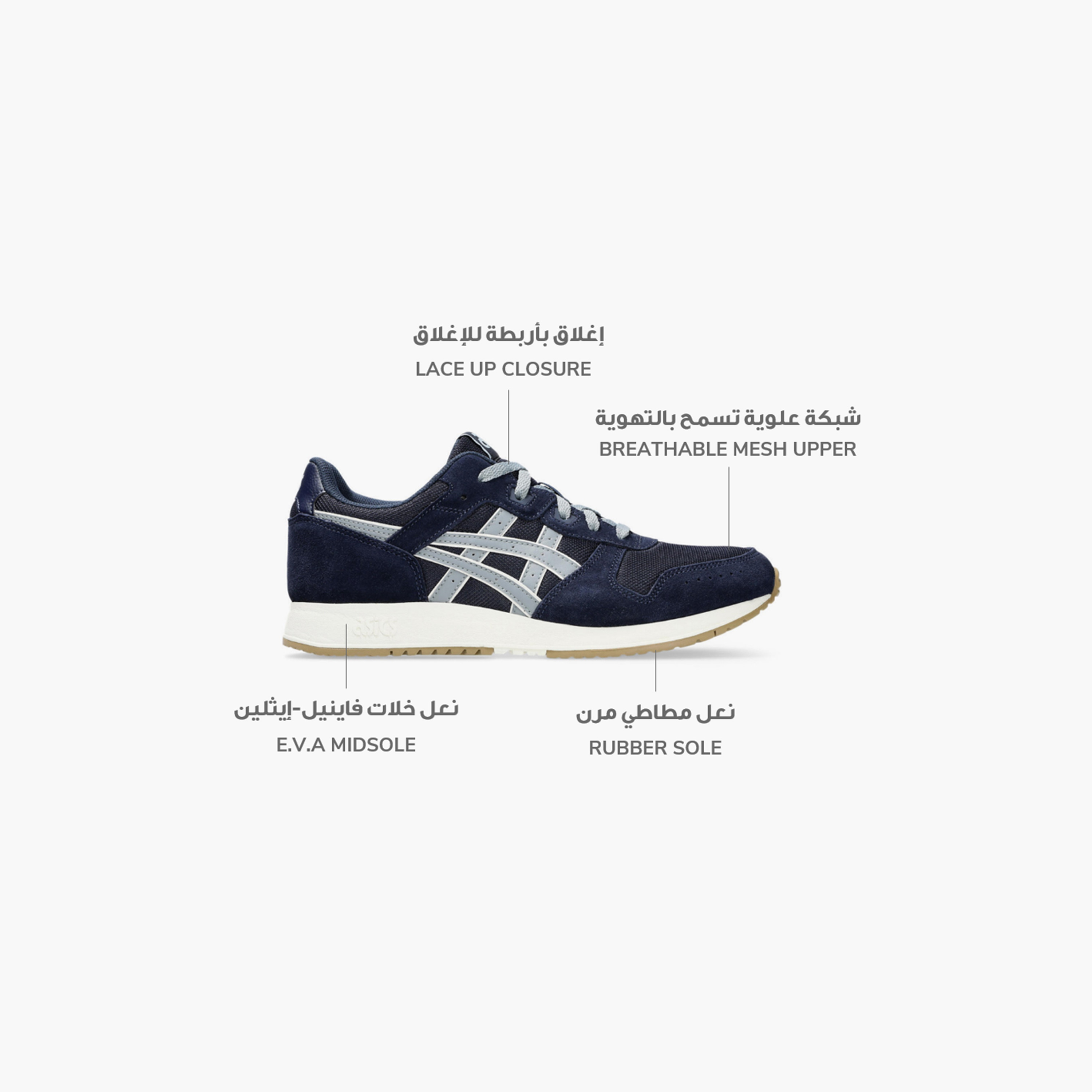 اسيكس- حذاء لايت كلاسيك رجالي برباط علوي منخفض الكاحل 1201A477 | OE-sports-men-shoes-image-10