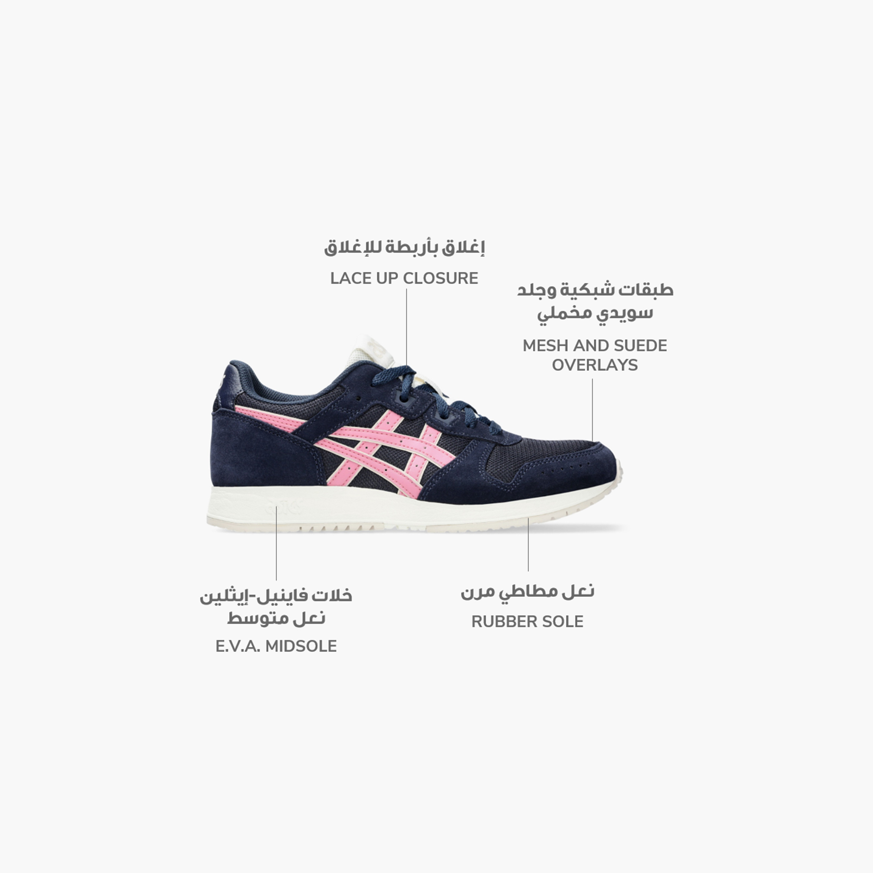 اسيكس- حذاء رياضي لايت كلاسيك للنساء  برباط  منخفض الكاحل 1202A306 | OE-women-shoes-sneakers-image-10