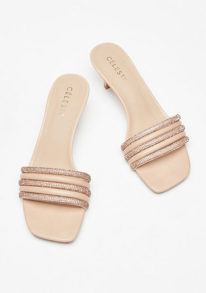 Celeste Women's Embellished Slip-On Heeled Sandals-Women%27s Heel Sandals-image-2