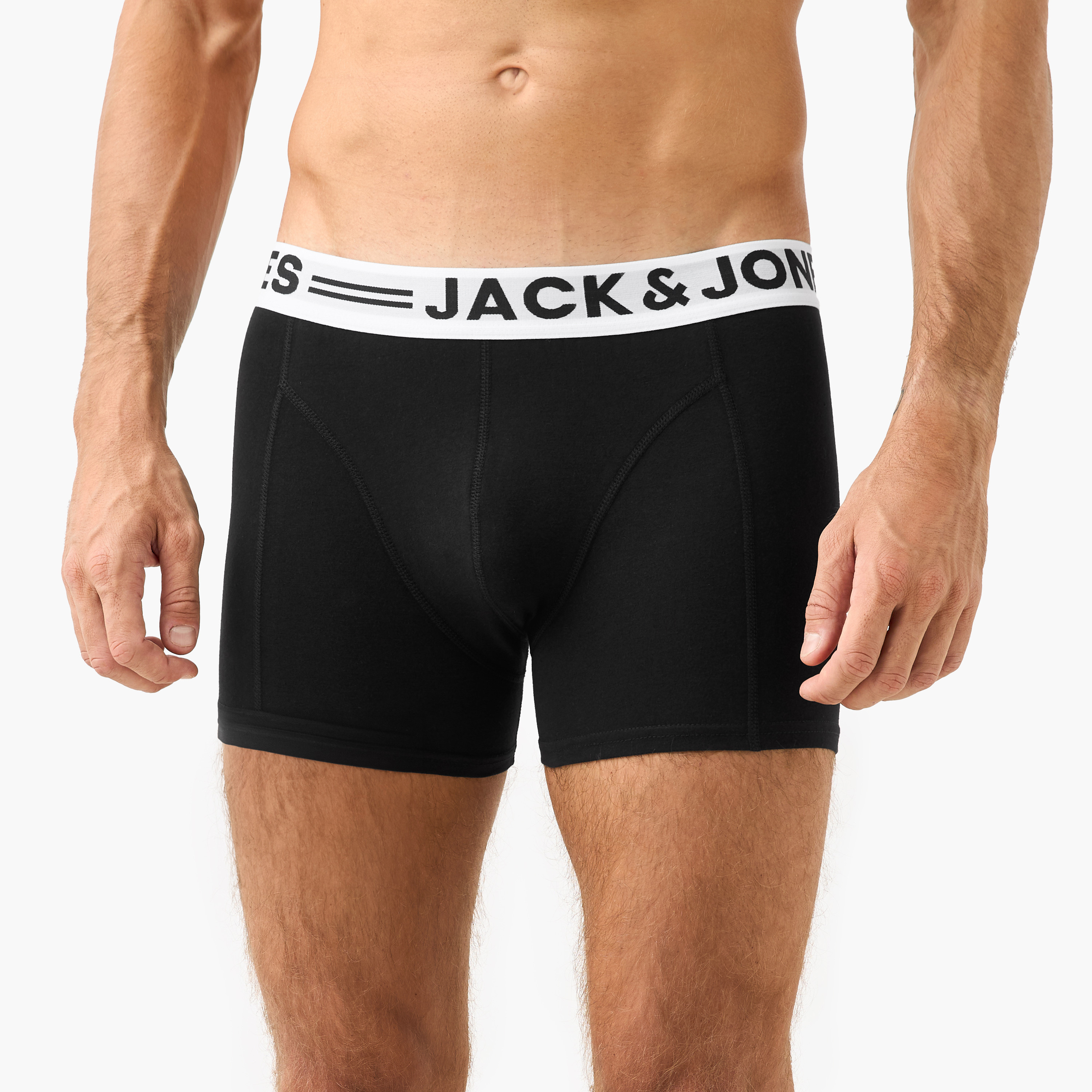 سراويل ترانك بخصر مطاطي وطبعات شعار من جاك آند جونز - مجموعة من 3-men-clothing-innerwear-underwear-image-2