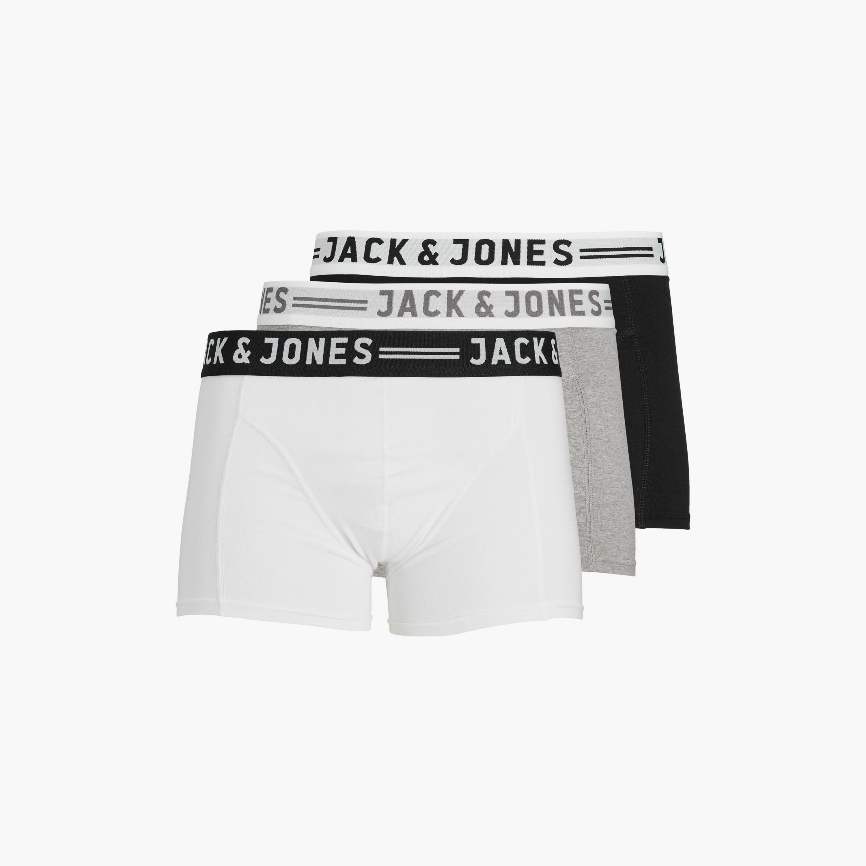 Jack & Jones Pack of 3 Brand Print Elasticated Waistband Trunks-CP_BESTPRICE_EXCLUSION-image-1