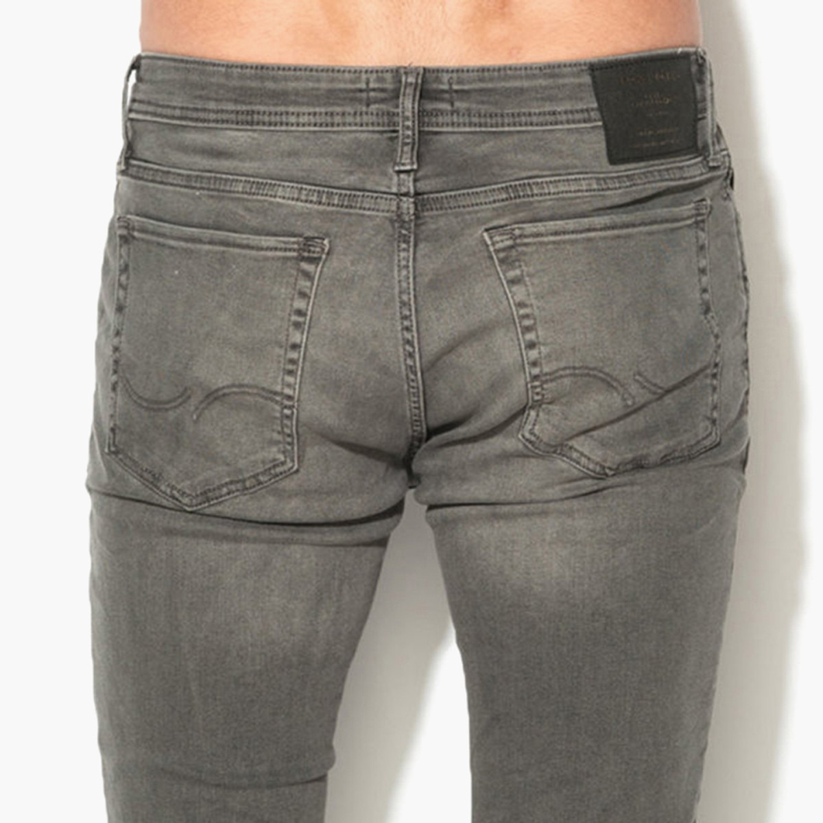 بنطلون جينز جاك آند جونز رجالي رمادي سادة مع ضيق بجيوب-men-clothing-bottoms-jeans-image-5