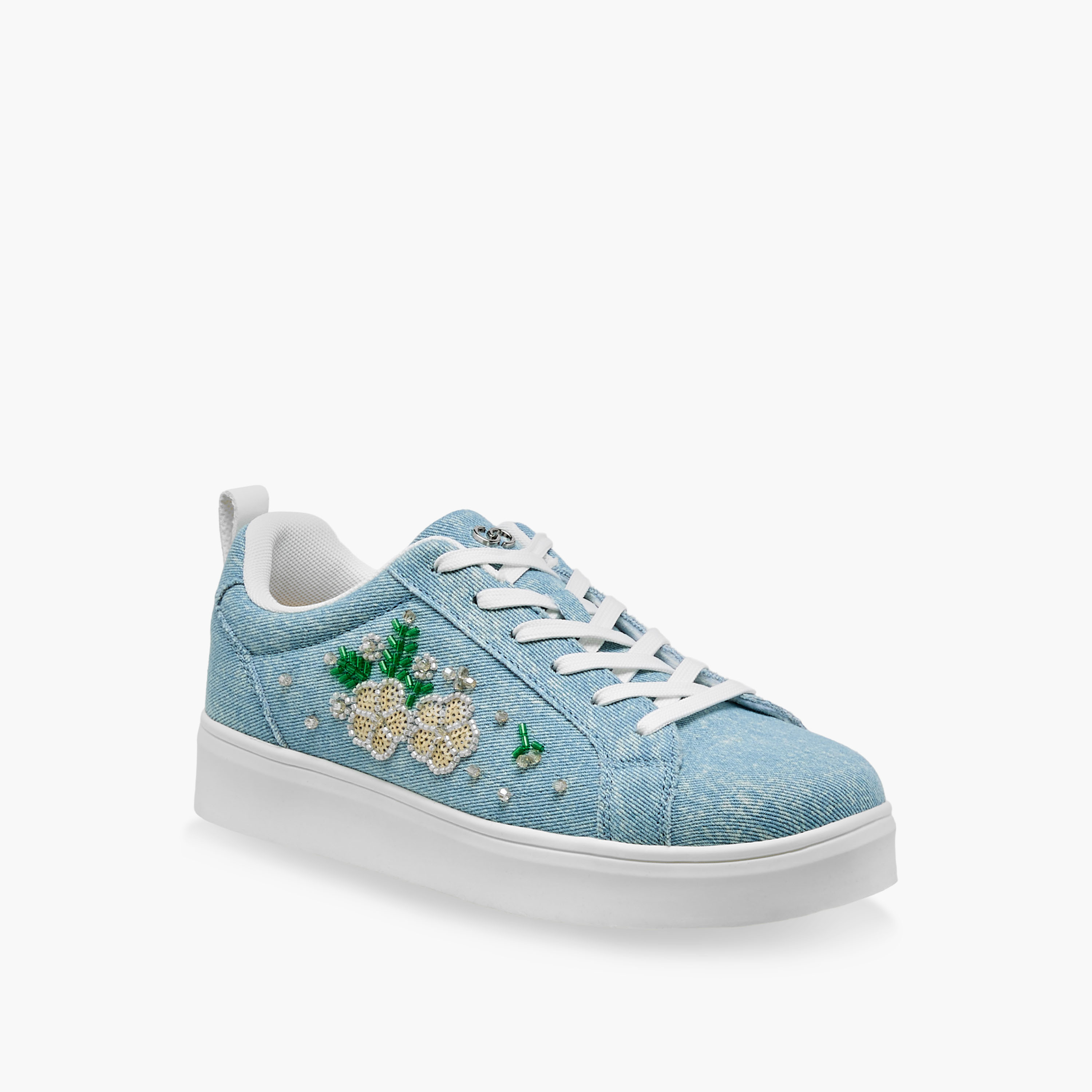 حذاء سنيكرز دنيم مطرز بطول الكاحل للنساء من سيليست-women-shoes-sneakers-image-2