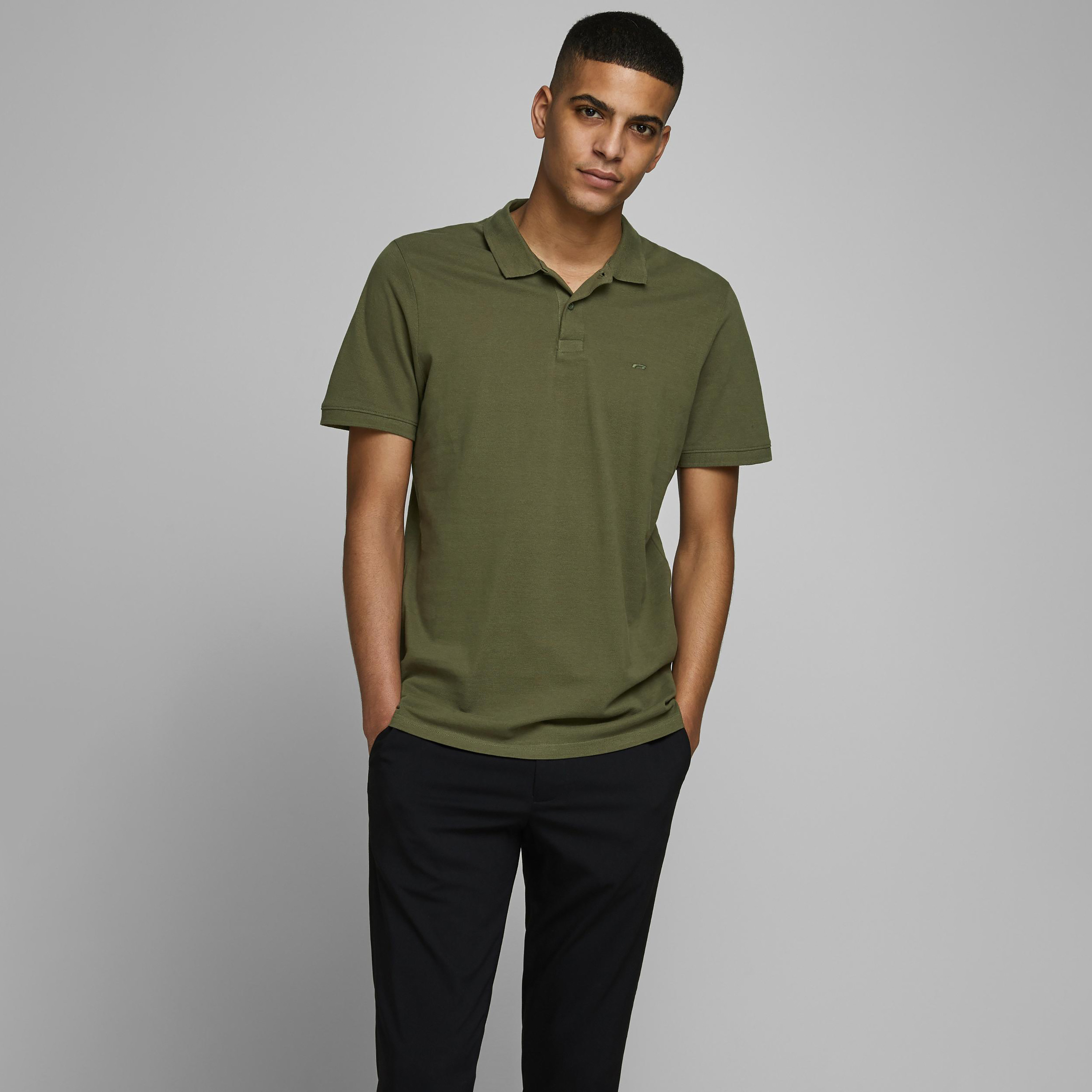 بولو تي شيرت من جاك آند جونز بأكمام قصيرة سادة-men-clothing-tshirtsandpolos-polos-image-6