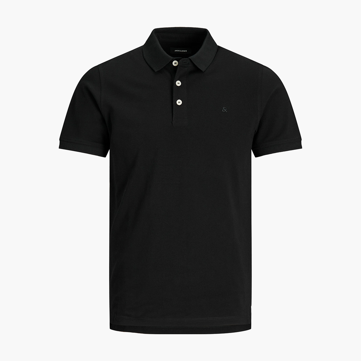 Jack & Jones Men Black Solid Short Sleeves Slim Fit Polo T-Shirt-men-clothing-tshirtsandpolos-polos-image-2