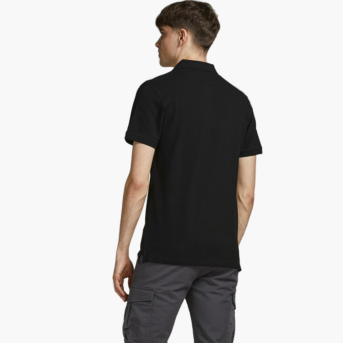 Jack & Jones Men Black Solid Short Sleeves Slim Fit Polo T-Shirt-men-clothing-tshirtsandpolos-polos-image-3