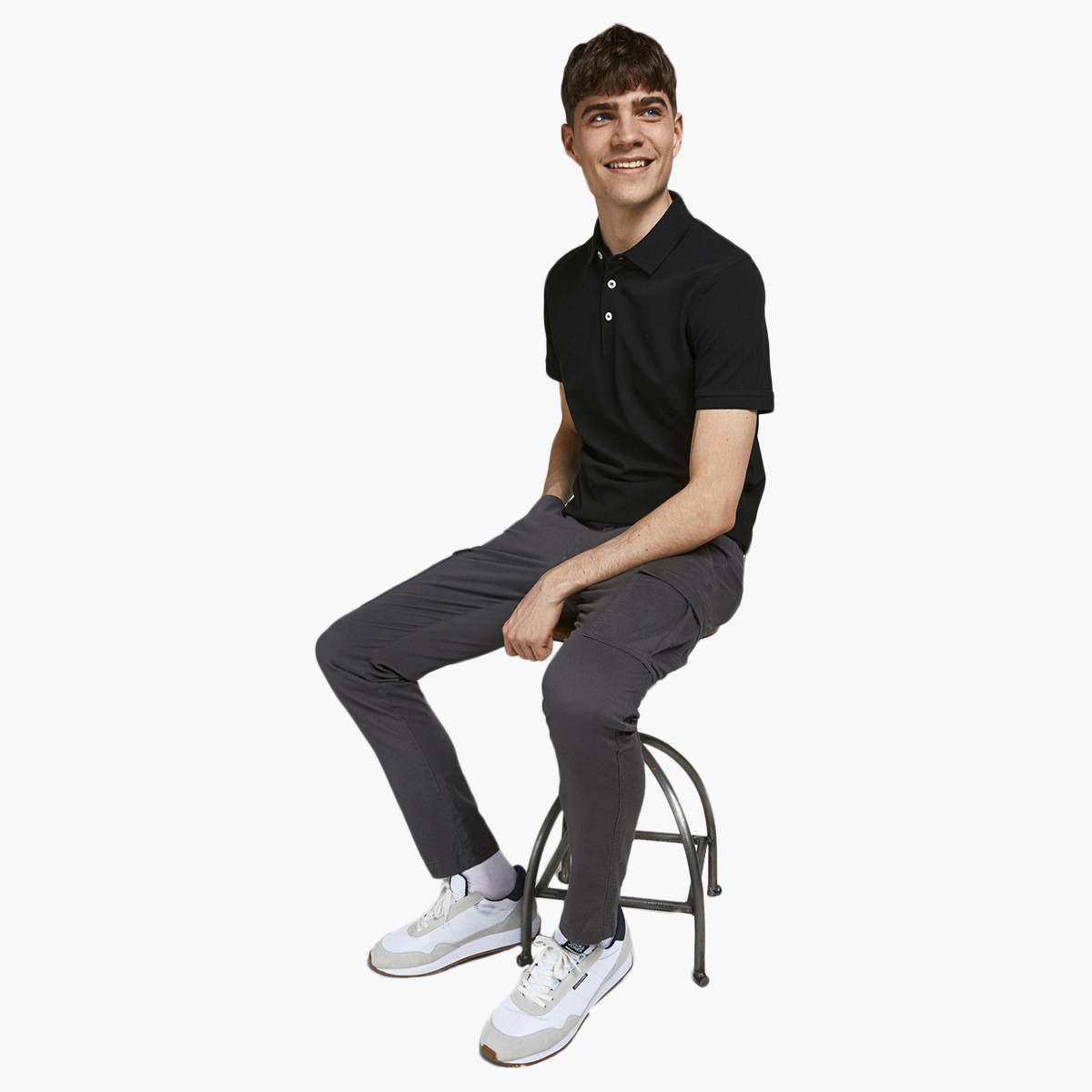 Jack & Jones Men Black Solid Short Sleeves Slim Fit Polo T-Shirt-men-clothing-tshirtsandpolos-polos-image-5