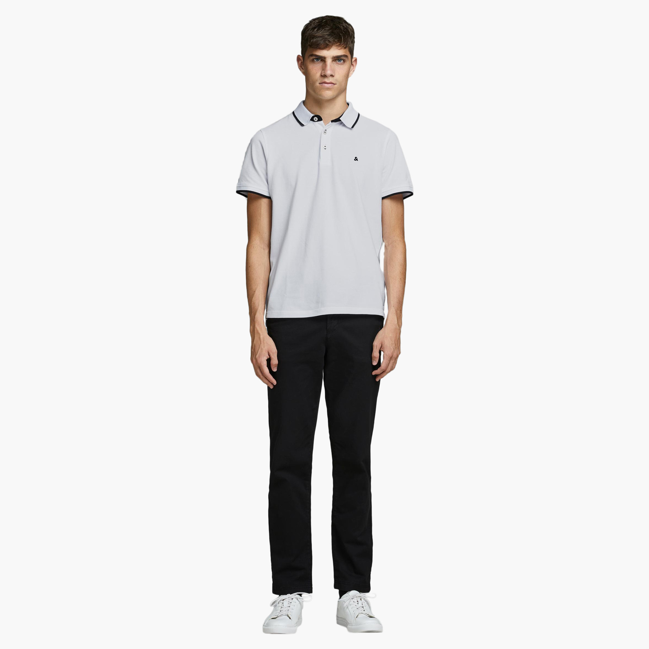 Jack & Jones Men Solid White Short Sleeves Slim Fit Polo T-Shirt-men-clothing-tshirtsandpolos-polos-image-2