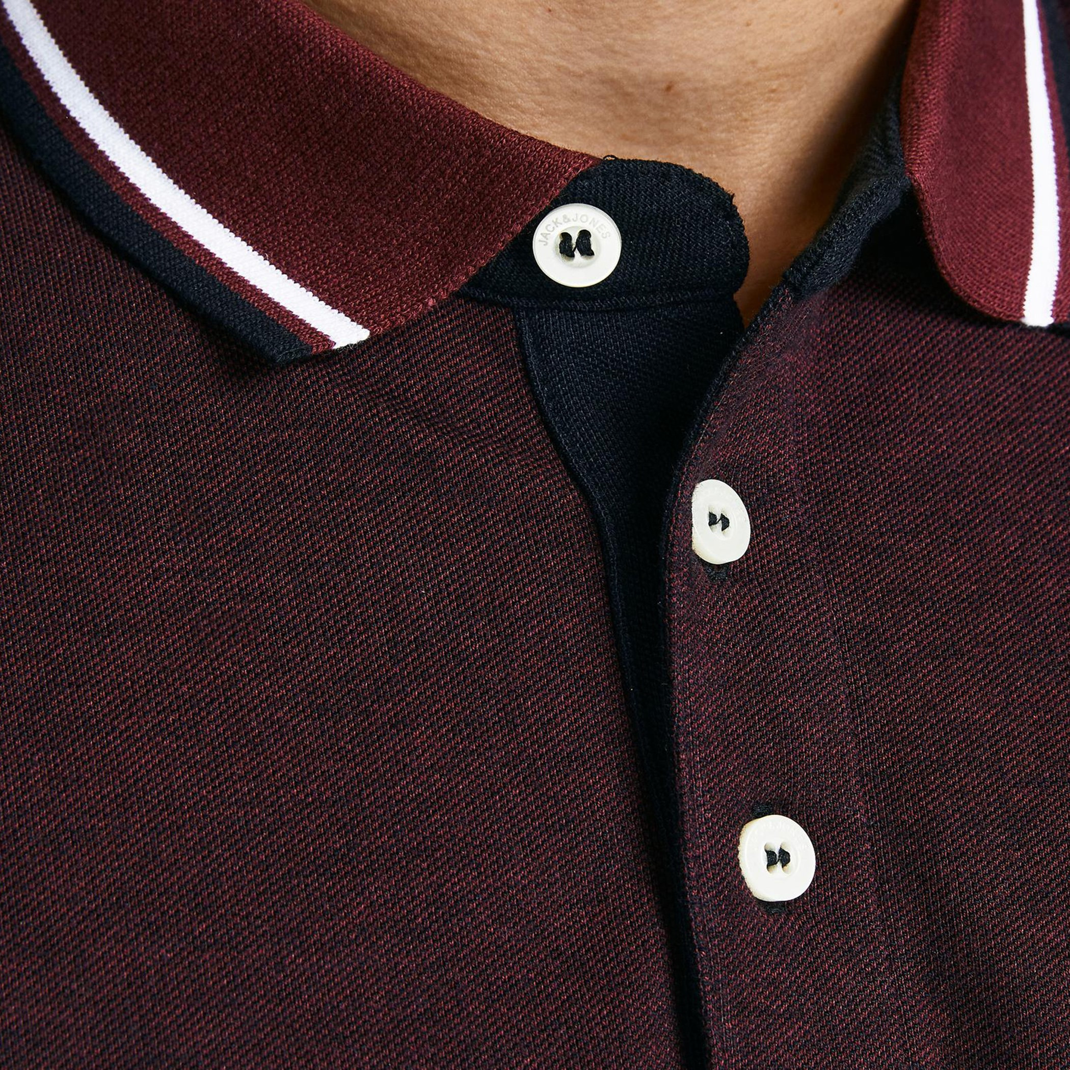 Jack & Jones Men Solid Maroon Short Sleeves Slim Fit Polo T-Shirt-men-clothing-tshirtsandpolos-polos-image-5