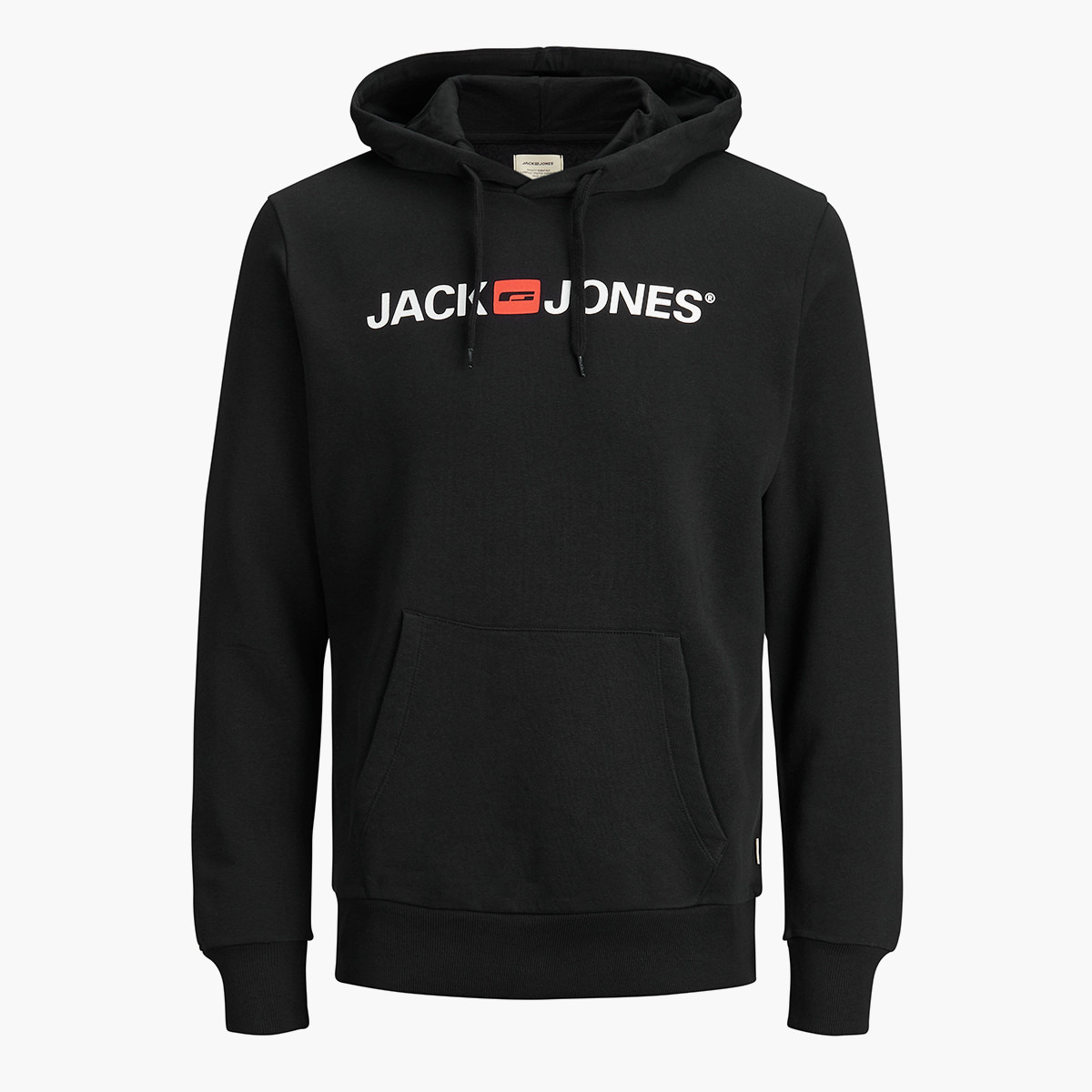 Jack & Jones Men Logo Black Kangaroo Pocket Hoodie-men-winterwear-hoodiesandsweatshirts-image-5